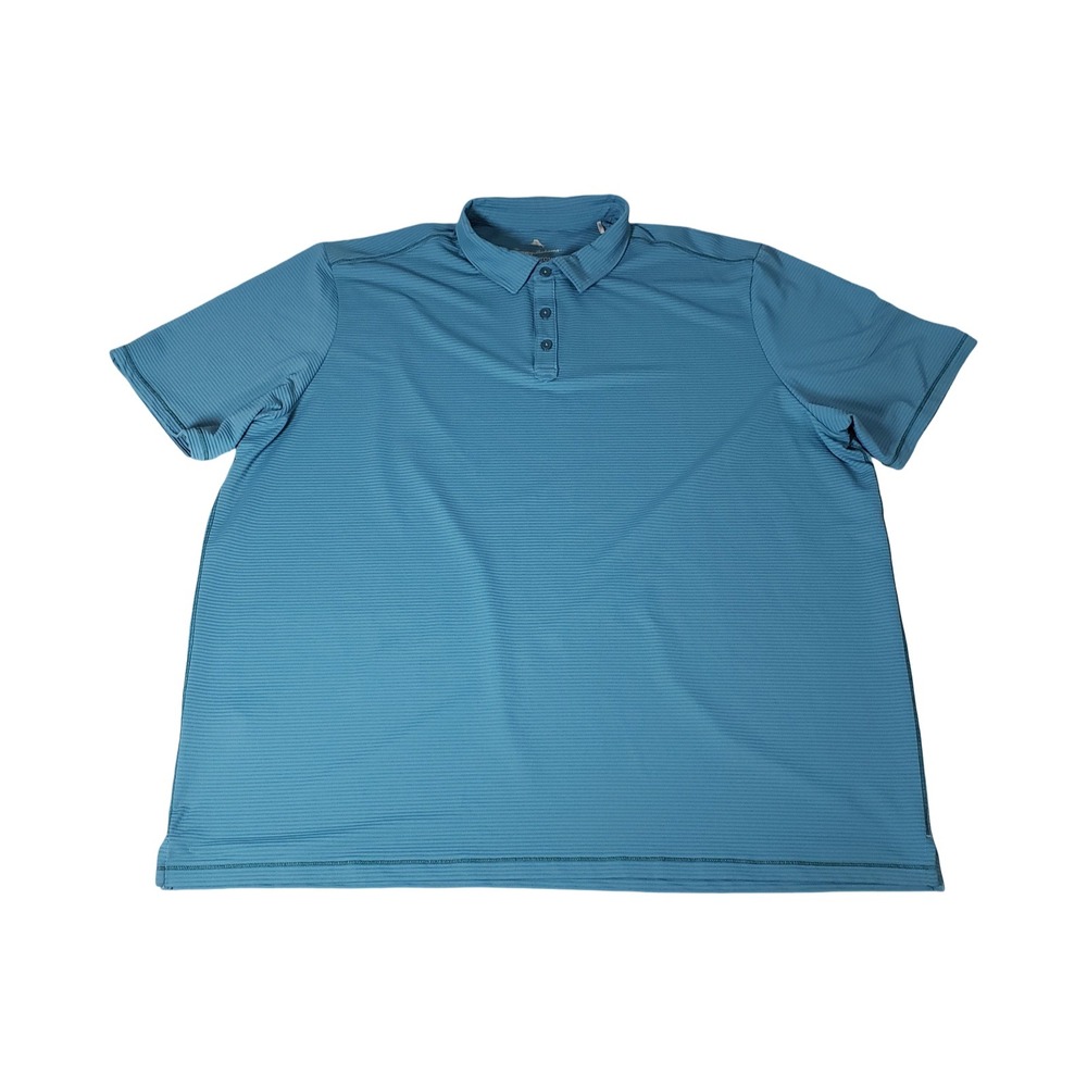 Tommy Bahama IslandZone Blue Striped Polo Shirt Mens 3XLT UPF 50 Short Sleeve